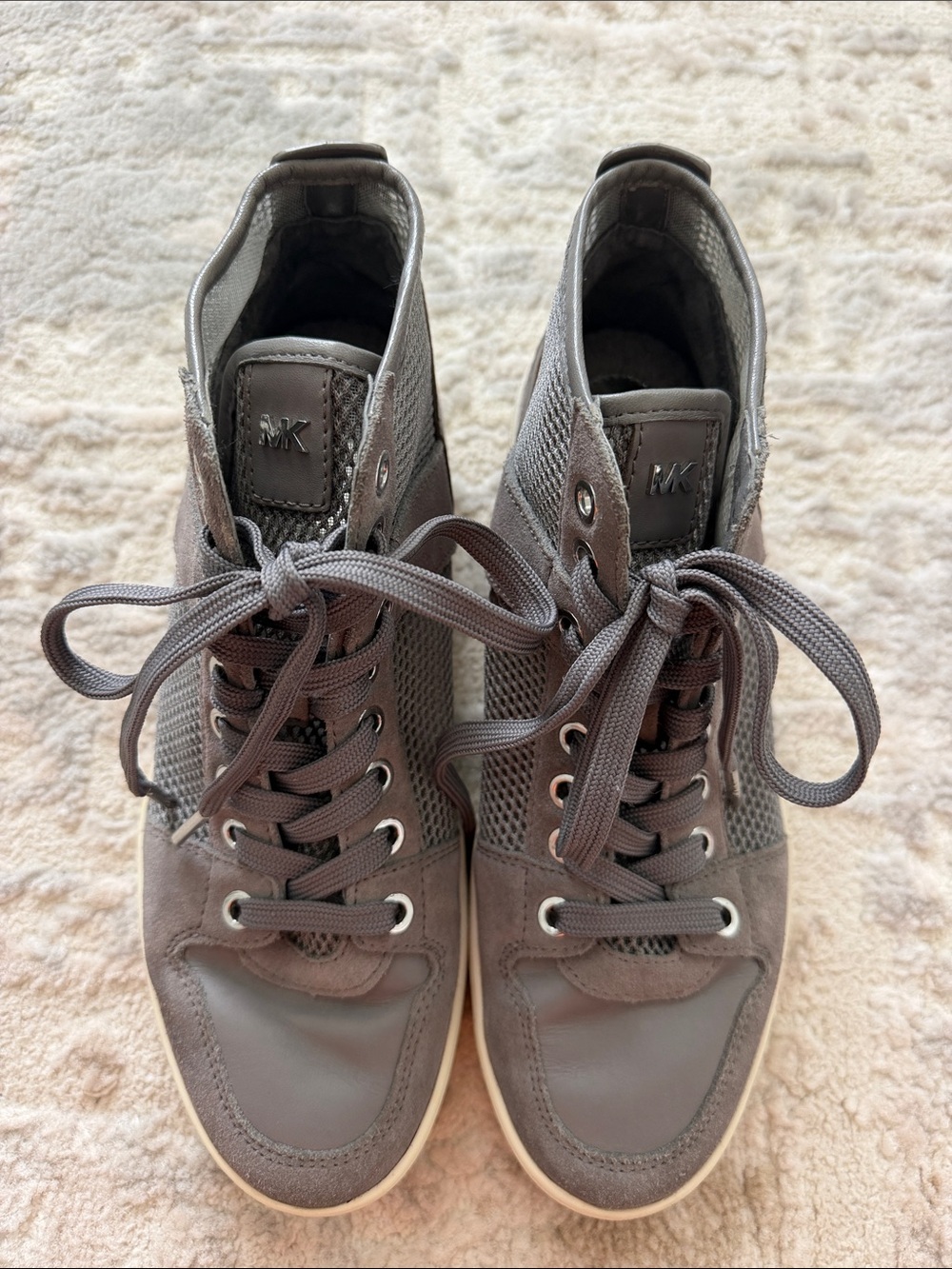 Michael Kors Men's Gray Lace-Up High-Top Sneakers
